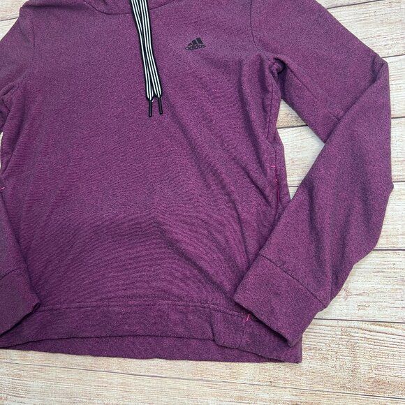 Adidas Women's Purple Pink Hoodie Medium Pullover Sweatshirt Athletic Workout - Picture 9 of 12
